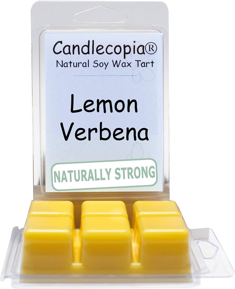 Candlecopia Lemon Verbena Strongly Scented Hand Poured Vegan Wax Melts  12 Scented Wax Cubes  6.4 Ounces in 2 x 6-Packs (Lemon Verbena) - Image 1